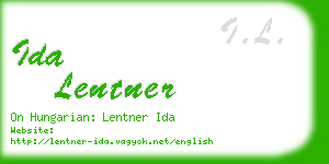 ida lentner business card